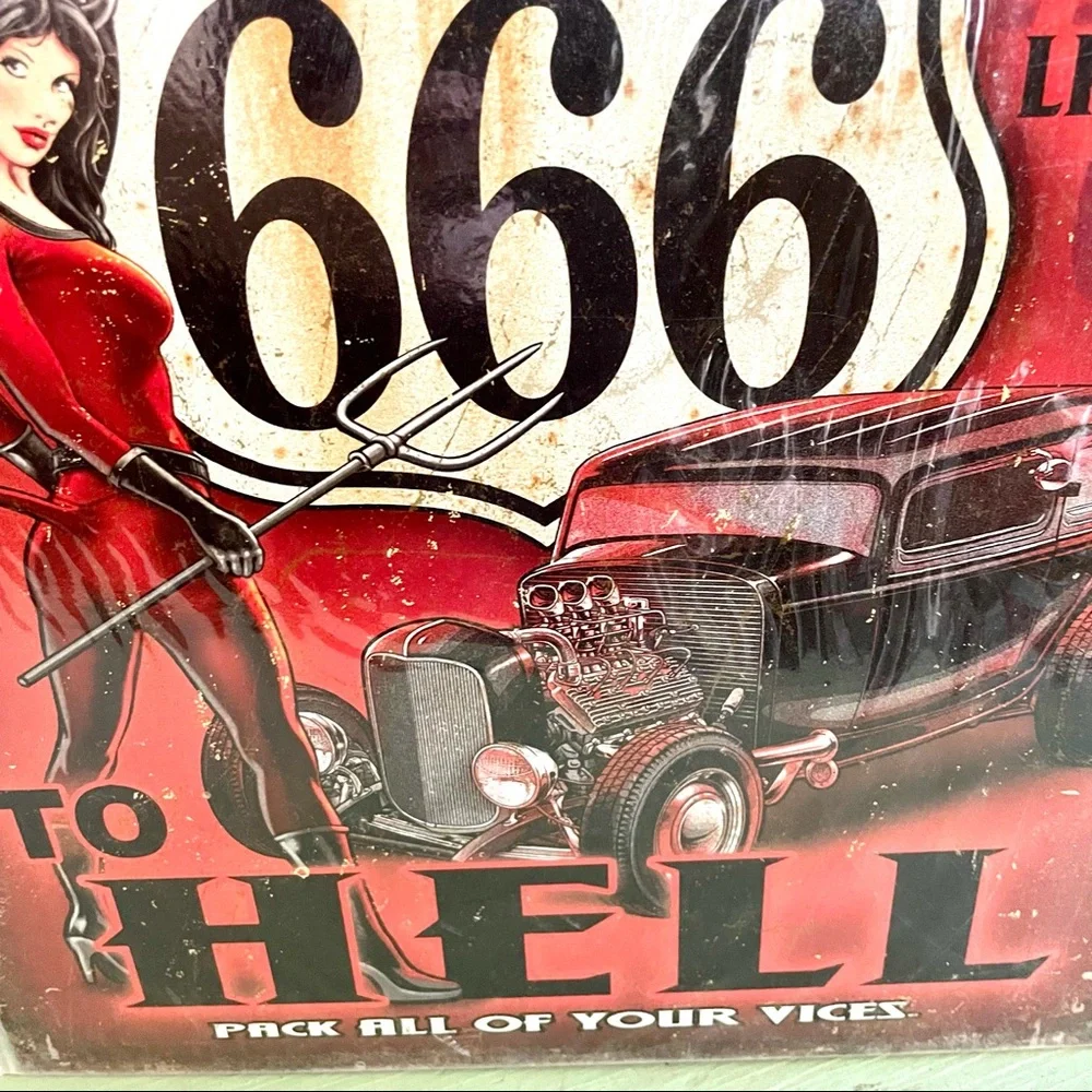 NEW Highway To Hell Metal Sign